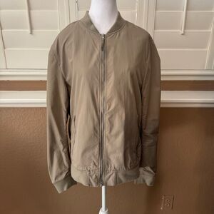 AllSaints Men's Size M Udan Slim Fit Bomber Jacket Beige Casual Contemporary